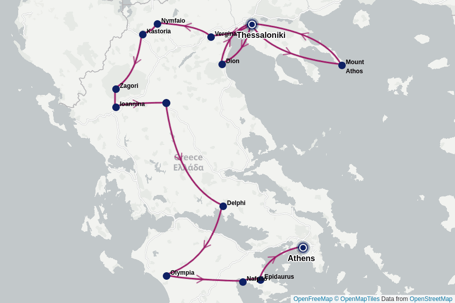 Itinerary Map image for Du nord au sud