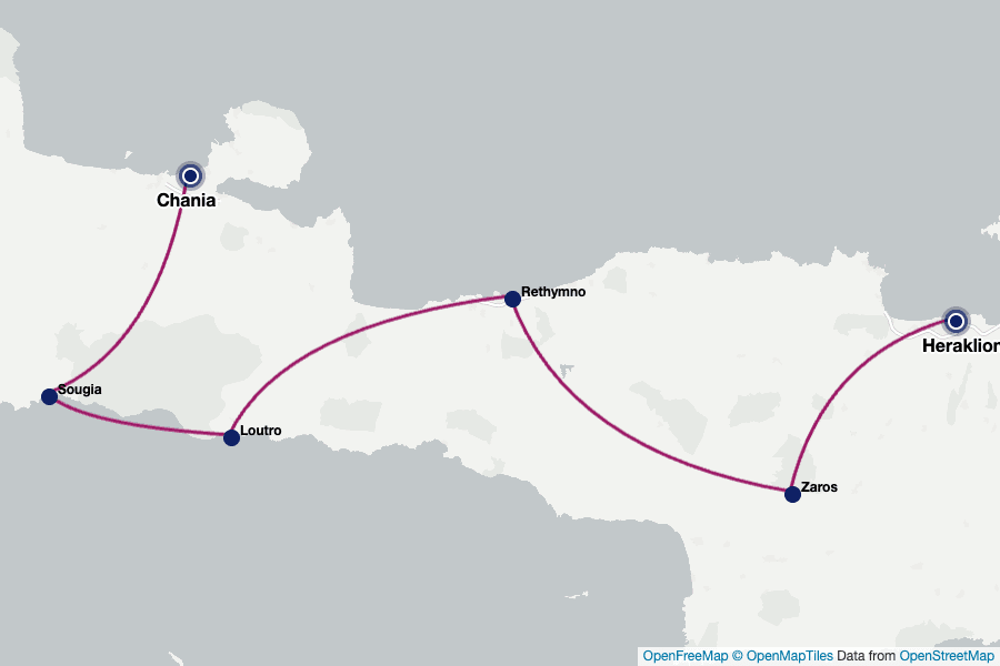 Itinerary Map image for Crete Active 