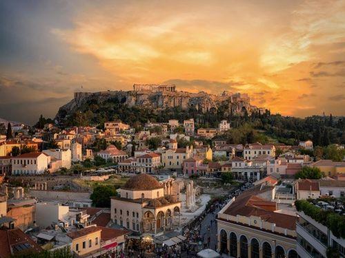 Acropolis xgrec Athens Sunset Distance Sky Monastiraki 